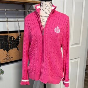 Ralph Lauren Vibrant Pink Cable Knit Sweater